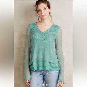 Anthropologie Chiffon-Hem Pullover